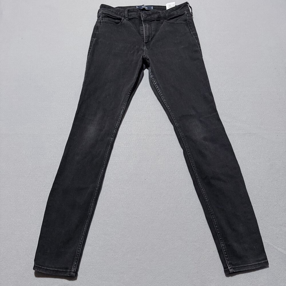 Hollister High-Rise Super Skinny Jeans Women's Black Denim Mid Rise Stretch - 9L
